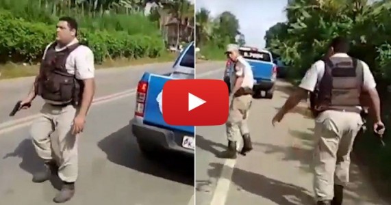 PM atira contra manifestante em protesto de caminhoneiros na BR-101