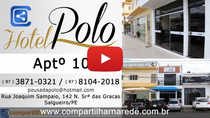 Hotel em Salgueiro, PE - Hotel Polo Aptº 10 - Compartilhar na Rede