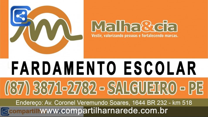 Fardamento escolar em Salgueiro - PE, Malha & Cia 