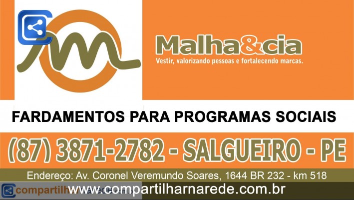 Fardamentos para Programas Sociais em Salgueiro - PE, Malha & Cia 