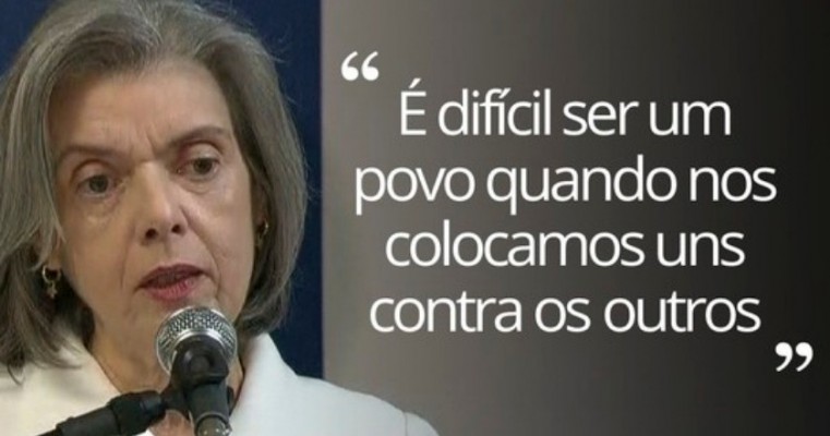 Cármen Lúcia vê país dividido em 'uns contra os outros' e critica manifestações 'exasperadas' de 'raiva'