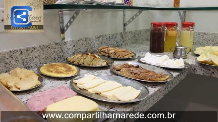 Café da Manhã em Salgueiro, PE - Hotel Santa Clara - Compartilhar na Rede