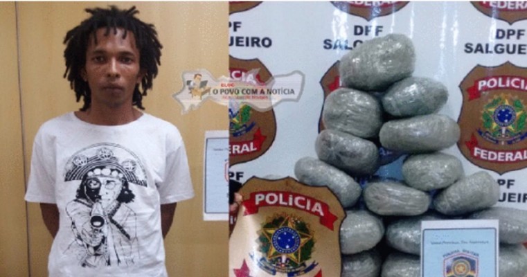 Traficante do Estado da Bahia é preso com 22,218Kg de maconha e 35 gramas de haxixe em Salgueiro, no Sertão de PE