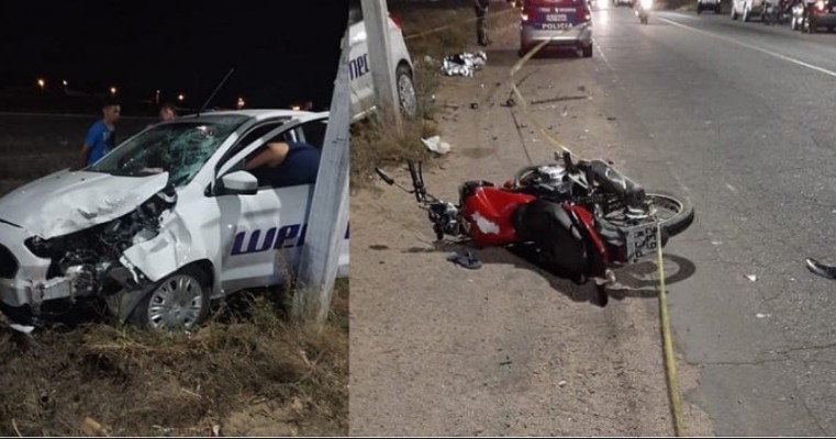 Homem de motocicleta morre após colidir com carro na Avenida Transnordestina, em Petrolina (PE)