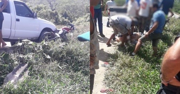 caminhonete atinge moto e mata idoso na BR-424, em Garanhuns