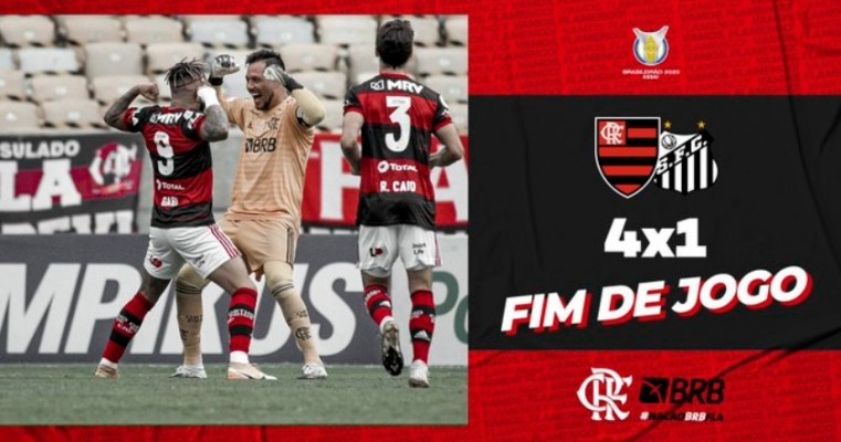 Brasileiro: com dois de Gabigol, Flamengo vence Santos por 4 a 1