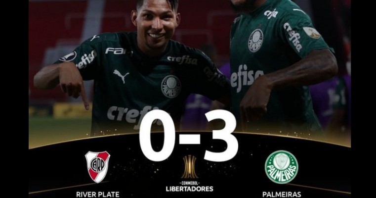 Palmeiras vence River Plate e está perto da final da Libertadores