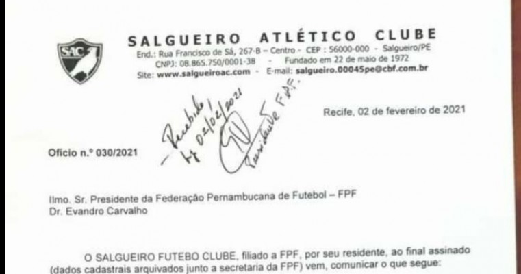 ESPORTES;SOMOS TODOS SALGUEIRO, DIZ FABINHO SUPLENTE DE DEPUTADO ESTADUAL 