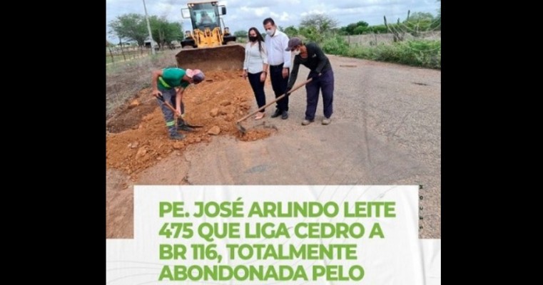 Autoridades municipais do Cedro afirmam que Governo de Pernambuco abandonou estrada que liga cidade à BR-116