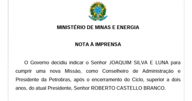 Bolsonaro anuncia general para comando da Petrobras