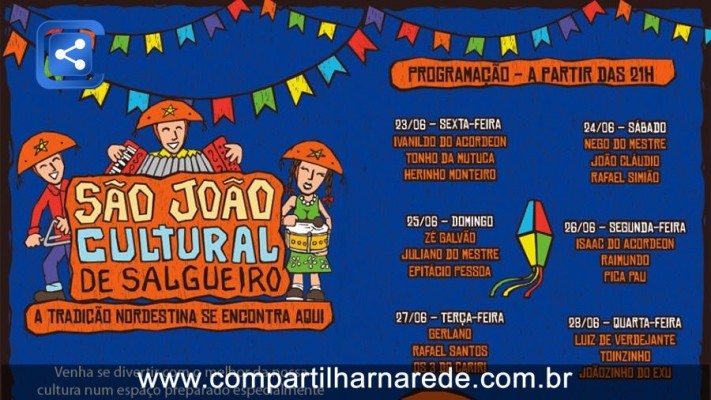 Programação do São João de Salgueiro, PE  - SÃO JOÃO CULTURAL DE SALGUEIRO 