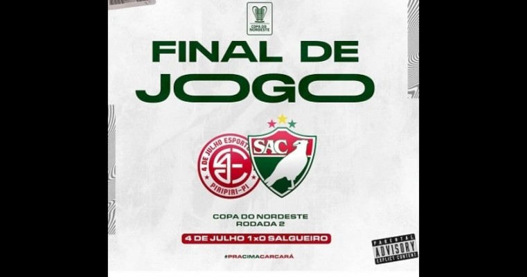 Salgueiro Atlético Clube perde segundo jogo consecutivo na Copa do Nordeste