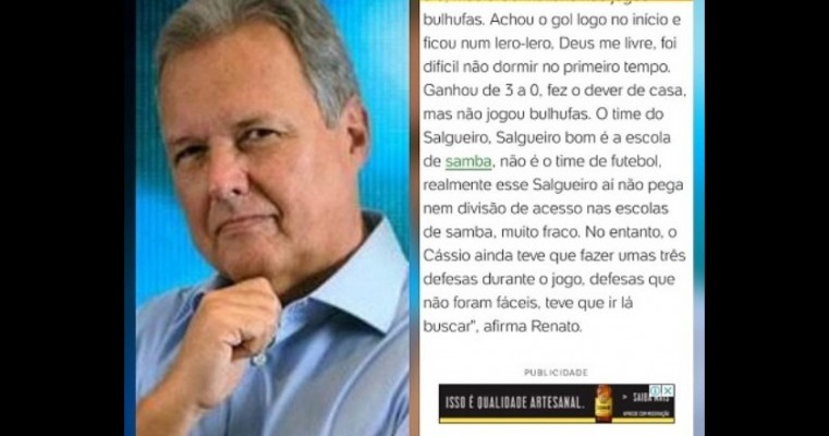 Comentarista esportivo do portal UOL menospreza o Carcará do Sertão: ‘Salgueiro bom é a escola de samba’