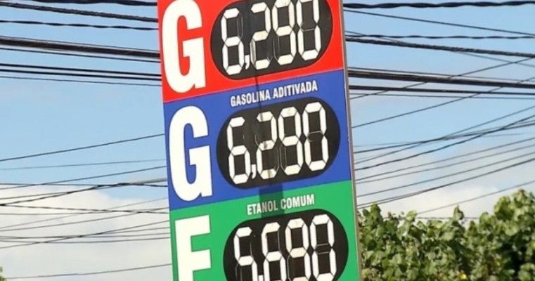 Preço do litro da gasolina comum tem novo aumento e chega a R$ 6,29 em Natal