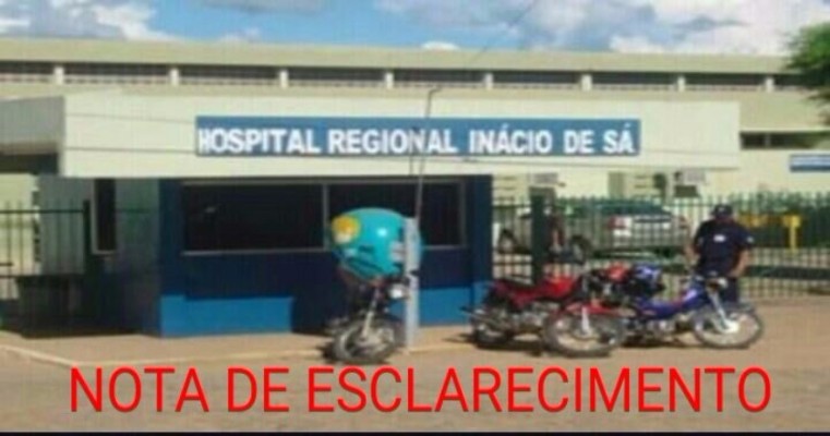 NOTA DE ESCLARECIMENTO // HOSPITAL REGIONAL INÁCIO DE SÁ