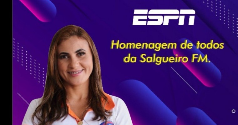 Salgueirense Érika Nascimento é selecionada em projeto da ESPN que enaltece a narração feminina