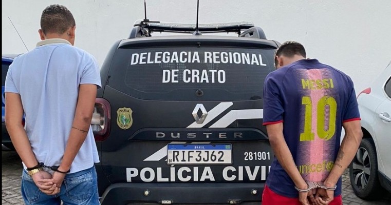 Dupla Chicô e Erick é presa com drogas durante cumprimento a mandados de busca e apreensão em Crato