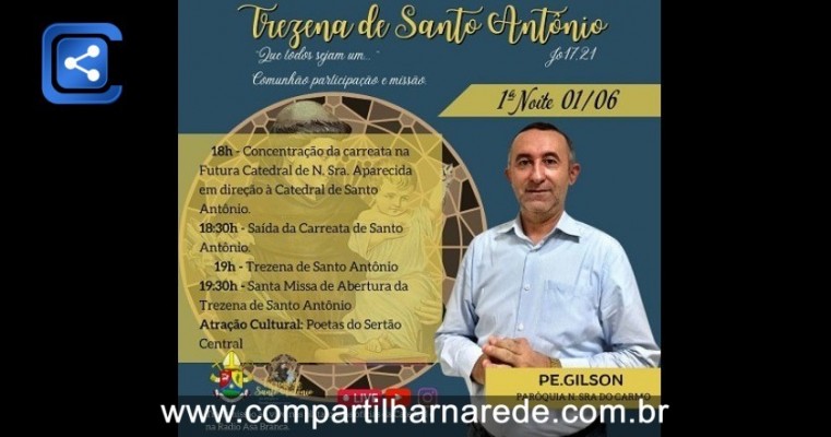 Catedral de Salgueiro publica programação do primeiro dia da Trezena de Santo Antônio