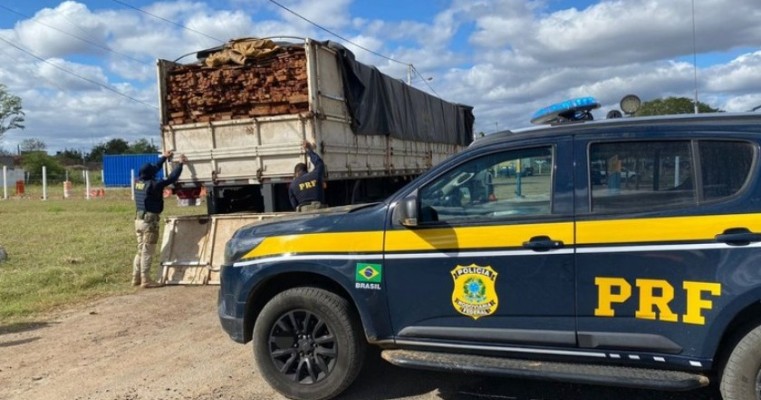 PRF apreende 50m³ de madeira serrada transportados de forma ilegal em Salgueiro no Sertão de PE 