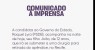 RAQUEL LYRA,  COMUNICADO A INPRENSA