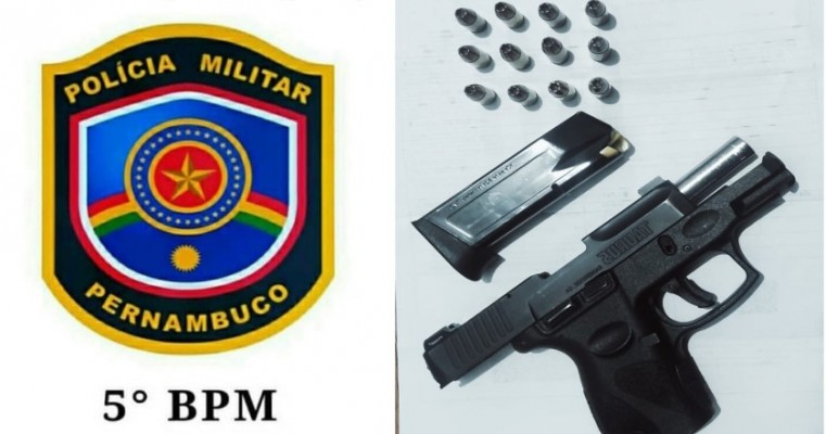 Políciais Militares e Civis prendem indivíduo com pistola 9mm e munições em Petrolina no Sertão de PE