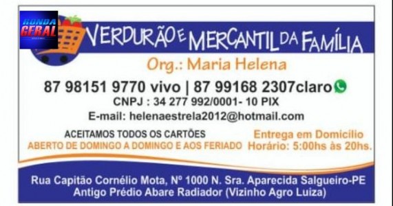 Verdurão da Família: Entregas Grátis a partir de R$30 em Compras em Salgueiro
