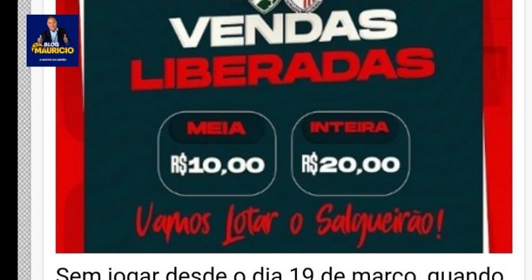 Diretoria do Carcará libera venda de ingressos para jogo decisivo contra o Afogados da Ingazeira nesse fim de semana