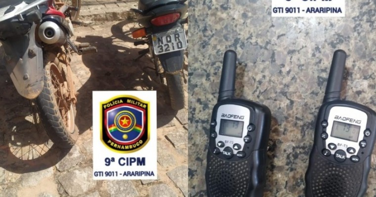 Polícia prende ladrões de moto com rádios comunicadores em Araripina no Sertão de PE