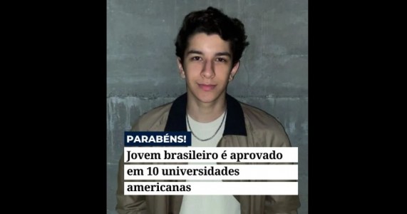 Jovem brasileiro é aprovado em 10 universidades americanas