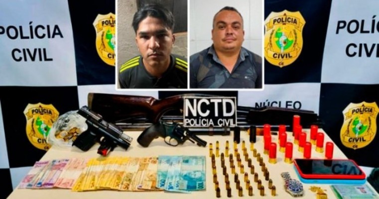 Indivíduos de alta periculosidade natural de Moreilândia-PE são presos pela polícia civil com armas e munições no Ceará 