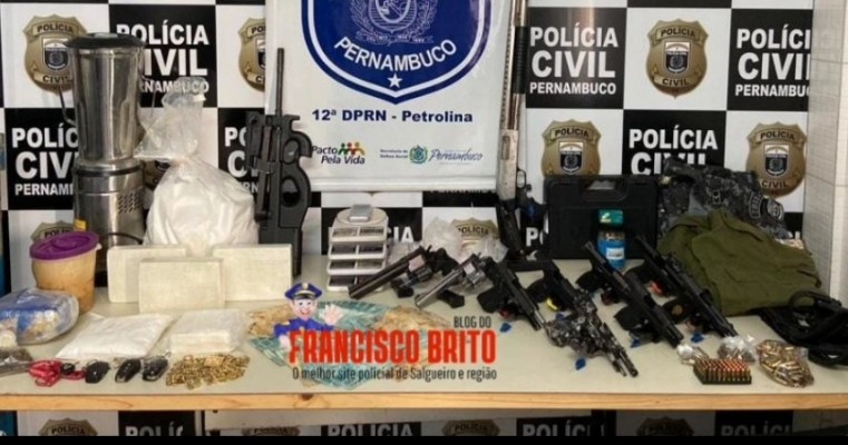 Polícia Civil apreende submetralhadora, pistolas, revólver, drogas e valores em espécie em Petrolina