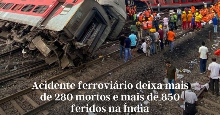 Acidente ferroviário deixa mais de 280 mortos e mais de 8504 feridos na Índia