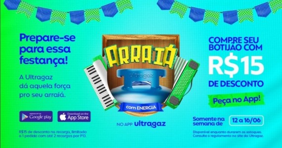 Arraiá da Ultragaz: Promoção do Clécio do Gás oferece botijão de cozinha por R$75 via aplicativo Ultragaz!"