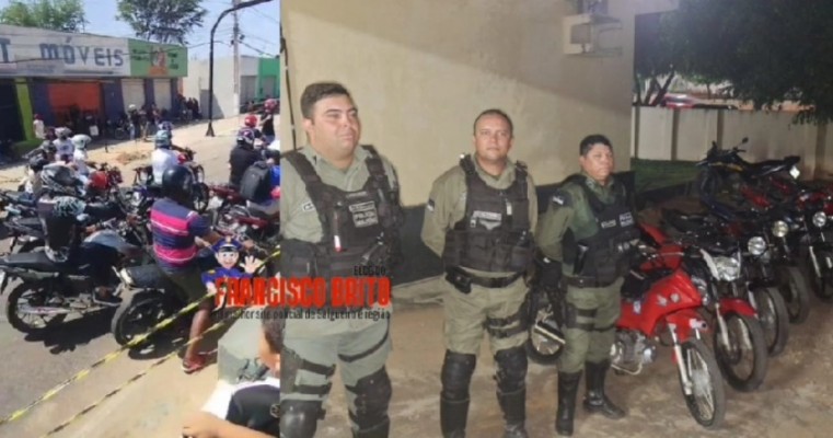 Polícia Militar acaba com "rolezinho" e motoqueiros que faziam zuada em são José do Belmonte foram detidos