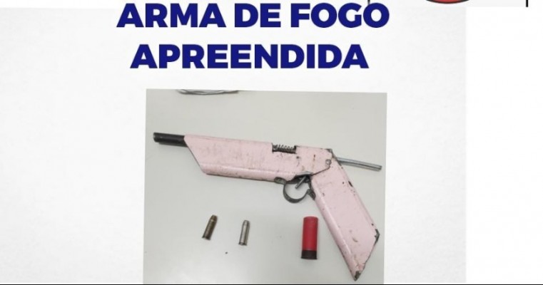 Polícia militar prende indivíduo com arma artesanal cal. 38 no bairro Novo Horizonte em Salgueiro