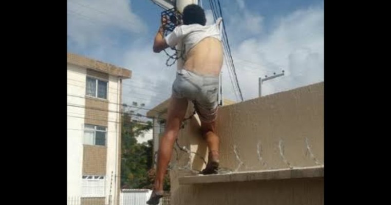 "Queria usar drogas", diz ladrão após pular o muro da delegacia e furtar fios para comprar drogas em Mirandiba
