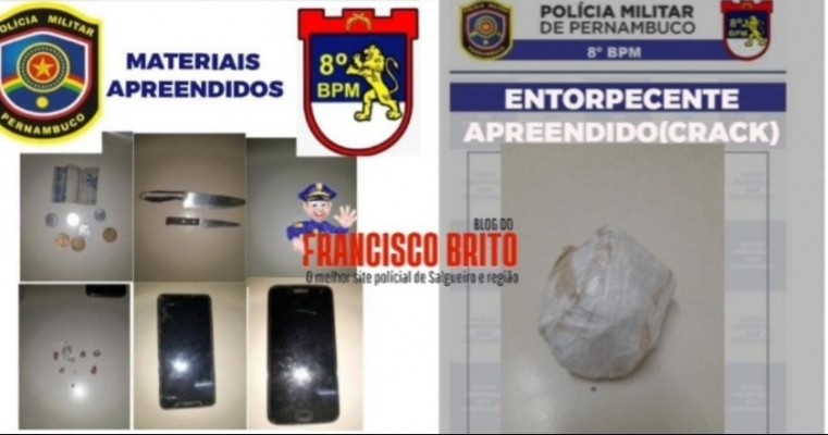 Ações de repressão ao tráfico de drogas polícia militar apreende crack no bairro Riachinho e Caravan em Salgueiro