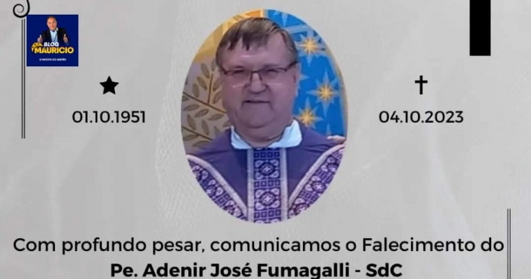  faleceu o padre Adenir Fumagalli, guanelliano, que estava morando em Manaus (AM). Rezemos pela sua alma.