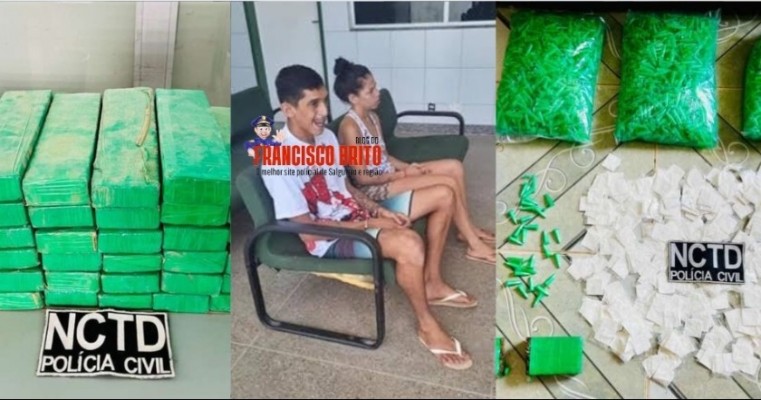 Polícia Civil prende casal do tráfico com mais de 30 Kg de drogas em Crato no Cariri Cearense
