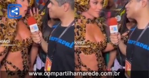 Metido a jornalista 'alfineta' Paolla Oliveira no Carnaval e é ignorado pela atriz; Veja vídeo
