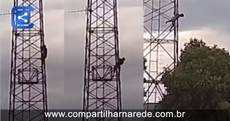 VÍDEO: Homem cai de torre telefônica ao ser atacado por abelhas na Bahia