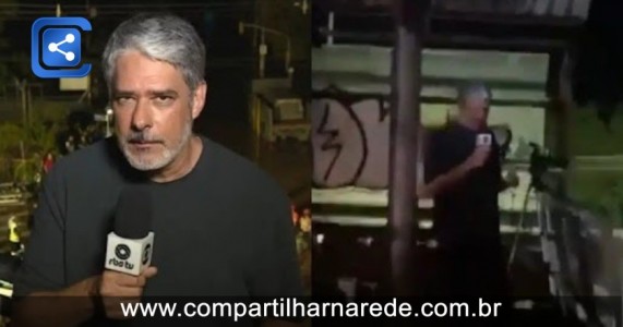 VÍDEO: Homem xinga William Bonner durante transmissão do JN em Porto Alegre
