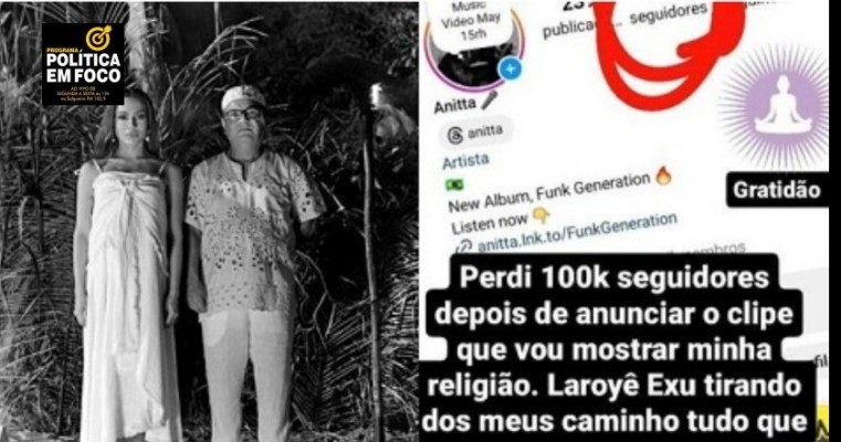 Anitta perde 100 mil seguidores após mostrar religião: ‘Escolhi qualidade e não quantidade