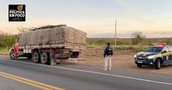 Polícia Rodoviária Federal retém caminhão com 15 toneladas de gesso irregular em Salgueiro