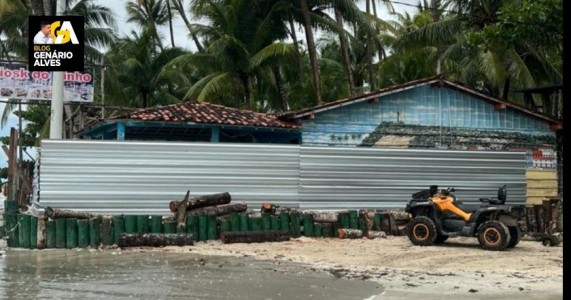 moradores de Morro de São Paulo, na Bahia, denunciam uma a construção de um restaurante de alto padrã