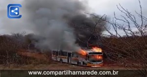 Ônibus escolar pega fogo no Sertão de Pernambuco