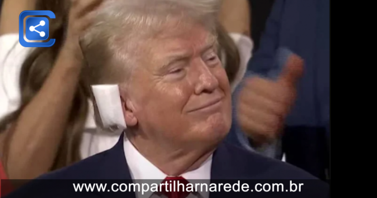 Com curativo na orelha, Trump faz primeira aparição pública após atentado; Veja vídeo