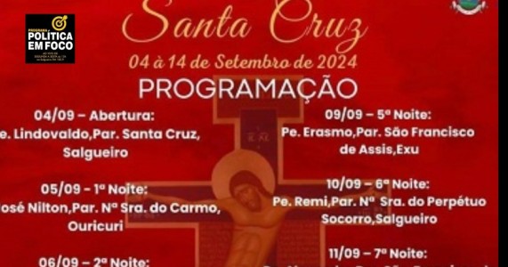 Festa da Santa Cruz 2024 começa nesta quarta-feira em Salgueiro; confira a programação