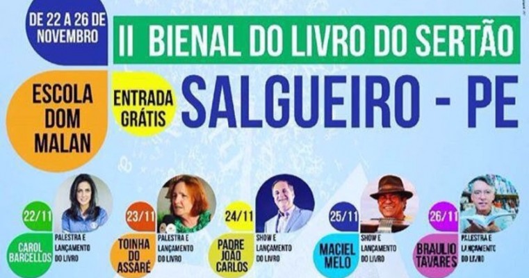 “II BIENAL DO LIVRO DO SERTÃO” será realizada em Salgueiro-PE. 