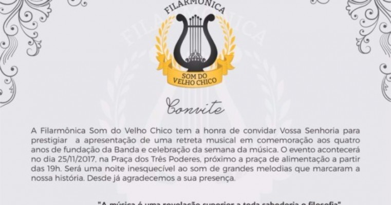 Petrolândia: Filarmônica Som do Velho Chico comemora 4 anos com retreta no dia,25 ás 19h